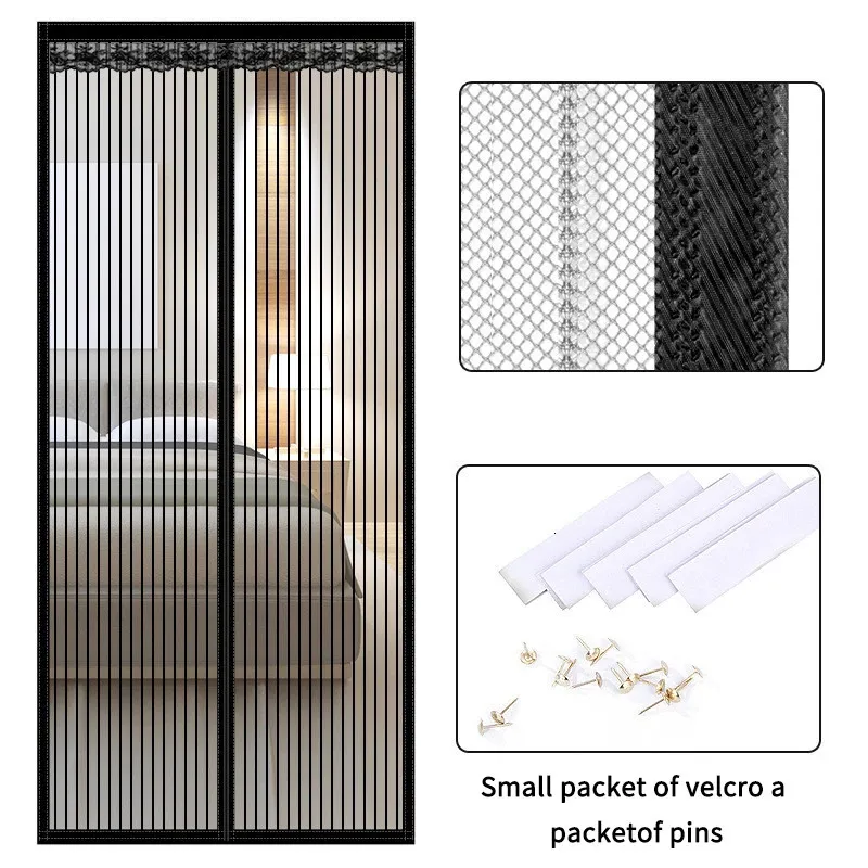 Cortina magnética para puerta mosquitera, cortina de malla de puerta de  fibra de vidrio con gancho resistente que permite que entre aire fresco,  manos