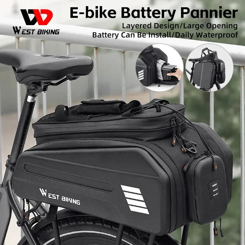 Panniers sacos west biking bicicleta elétrica bateria saco expansível pannier rack traseiro não facilmente deformado ciclismo viagem ombro 231017