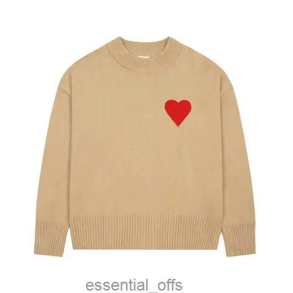 Fashion Amisweater Paris Sweater Mens Designer Knitted Shirts Long Sleeve French High Street Embroidered A Heart Pattern Round Neck Knitwear Men Women Am S-XL0T36