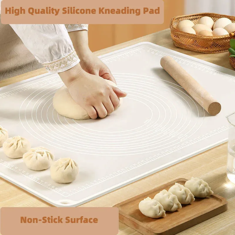 Rolling Pins Pastry Boards Oversize 80/70/65/50cm Silicone Baking Mat Rolling Kneading Pad Pastry Tool Crepes Pizza Dough Non-Stick Silicone Mat Oven Liner 231018