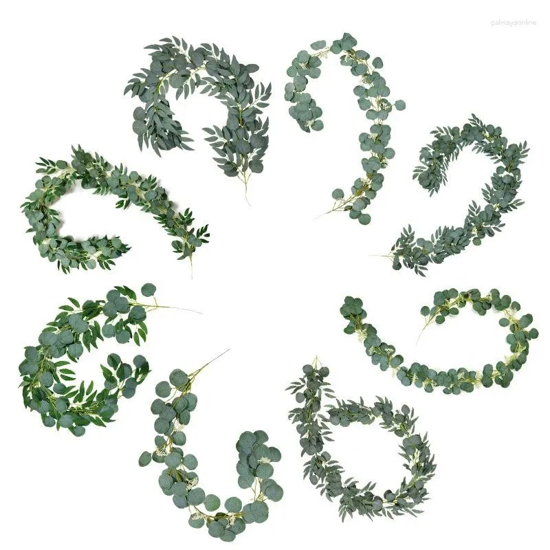 Decorative Flowers Artificial Eucalyptus Willow Hanging Decoration Wedding Class Balcony Garland Window As Shooting Props Diy Flower