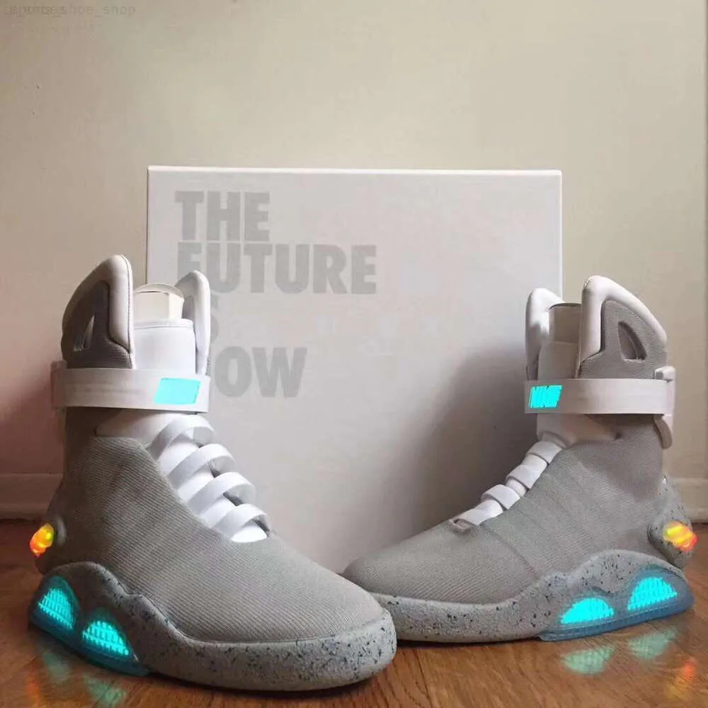 Back To The Future Glow In The Dark Fog Grey Sneakers With Automatic Laces  And LED Lights Marty McFlys Boots In Size Eur 40 47 With Box From  Csports_shoe_shop, $121.16