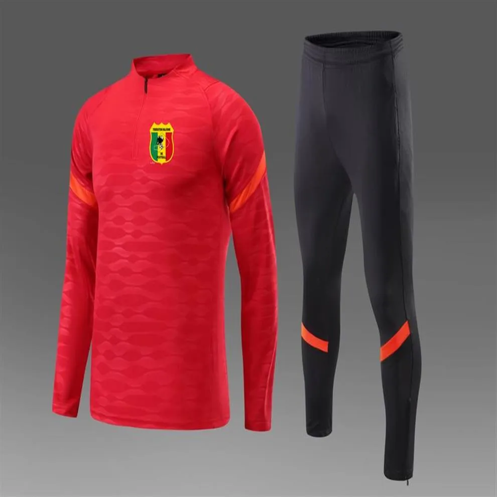 Survêtements de football pour hommes de l'équipe nationale de football du Mali Combinaison d'entraînement de course en plein air Automne et hiver Kits de football pour enfants C192B