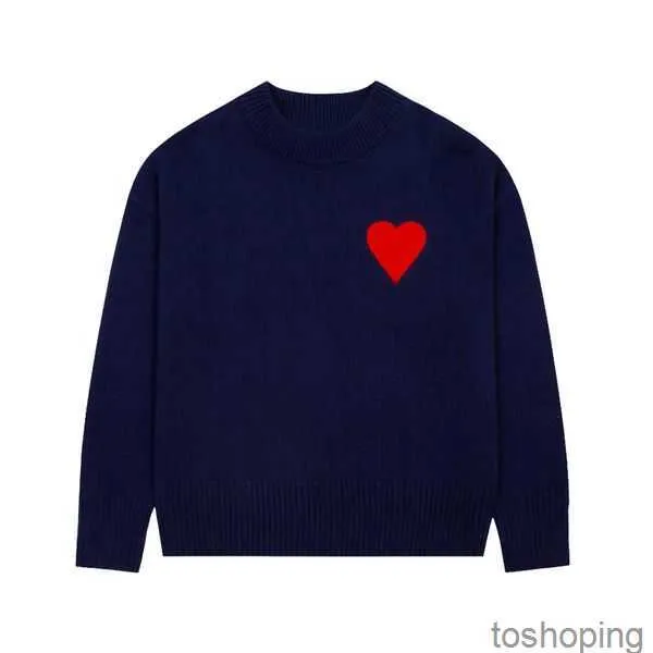 Fashion Amisweater Paris Sweater Mens Designer Knitted Shirts Long Sleeve French High Street Embroidered a Heart Pattern Round Neck Knitwear Men Women Am S-xlx0w8