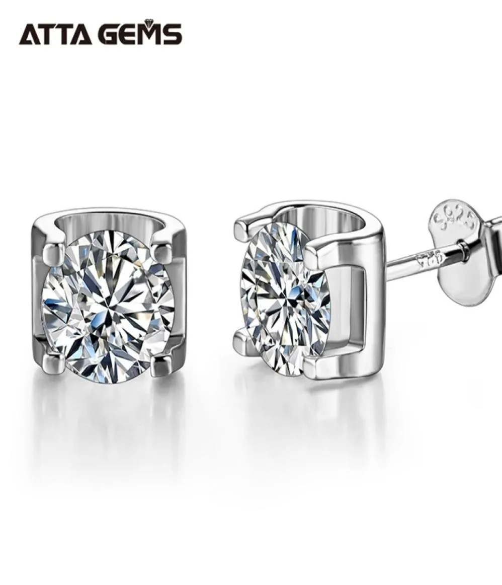 Silver 925 50mm 05CT Diamond Earrings Wedding Jewelry Women Earring Stud Sterling 925 Round 2106161344435