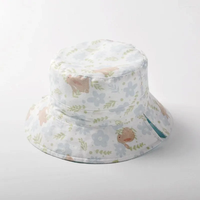 Bérets chapeau de soleil fille garçon été plage accessoire bébé tout-petits vacances avec chaîne large bord protection UV casquette animale pour enfant en plein air