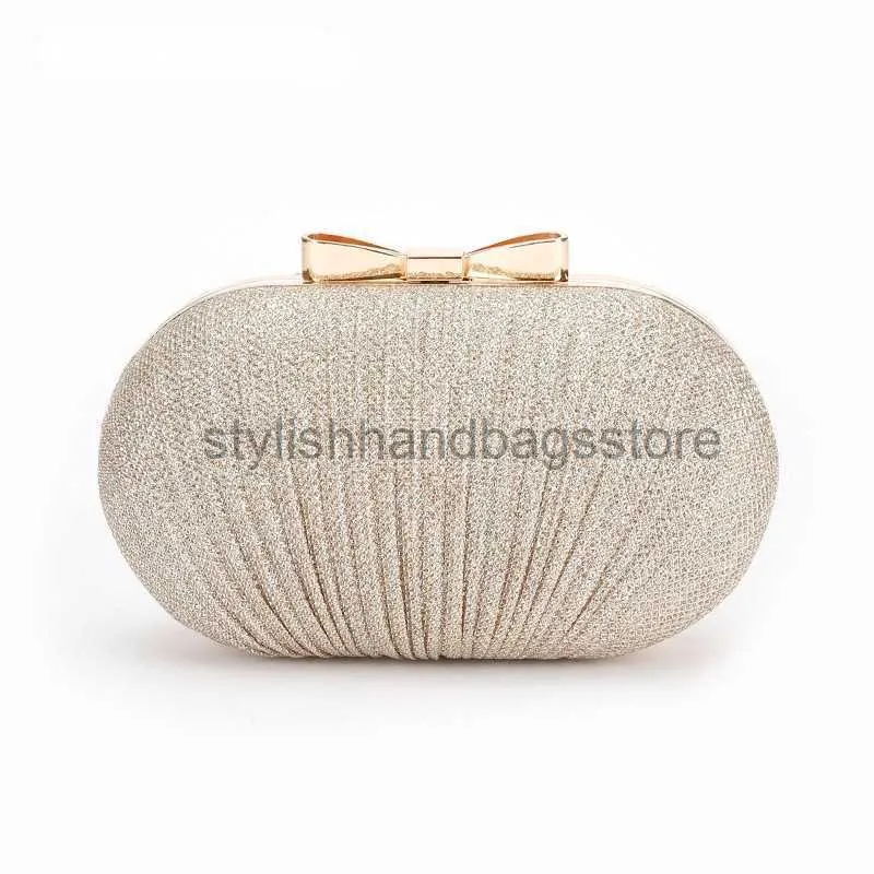 Stylish Metal Bow Clues Small Silver Evening Purse For Women Perfect