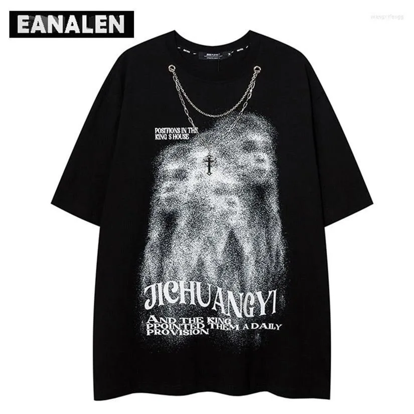 Men's T Shirts Vintage Illusion Portrait Graphic T-shirt Men's Oversized Street Dress Boyfriend Feng Harajuku Casual Graf289U