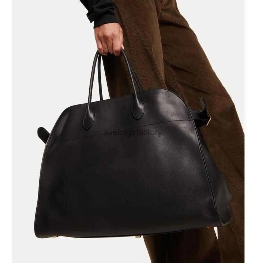 Designer The Row Margaux Leather Handbag: Suede Dayong Commuter