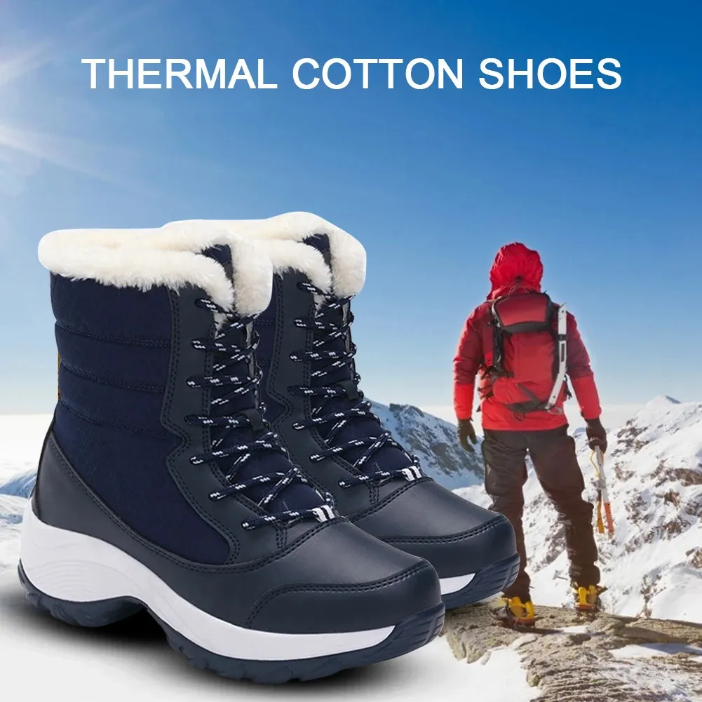 Women 155 Winter for Female Long Plush Heels Waterproof Snow Shoes Warm Platform Ankle Boots Botas Mujer 231018 a Pltm