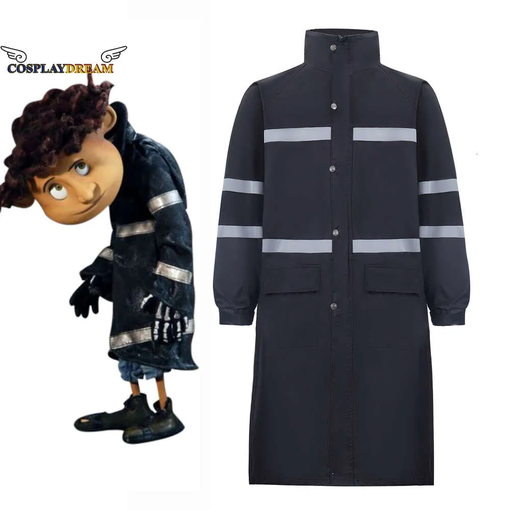 CORALINE Cosplaykostuum Coraline Wybie Lovat Cosplaykostuum Zwarte regenjas Reflecterend veiligheidsvest voor Halloween Carnaval