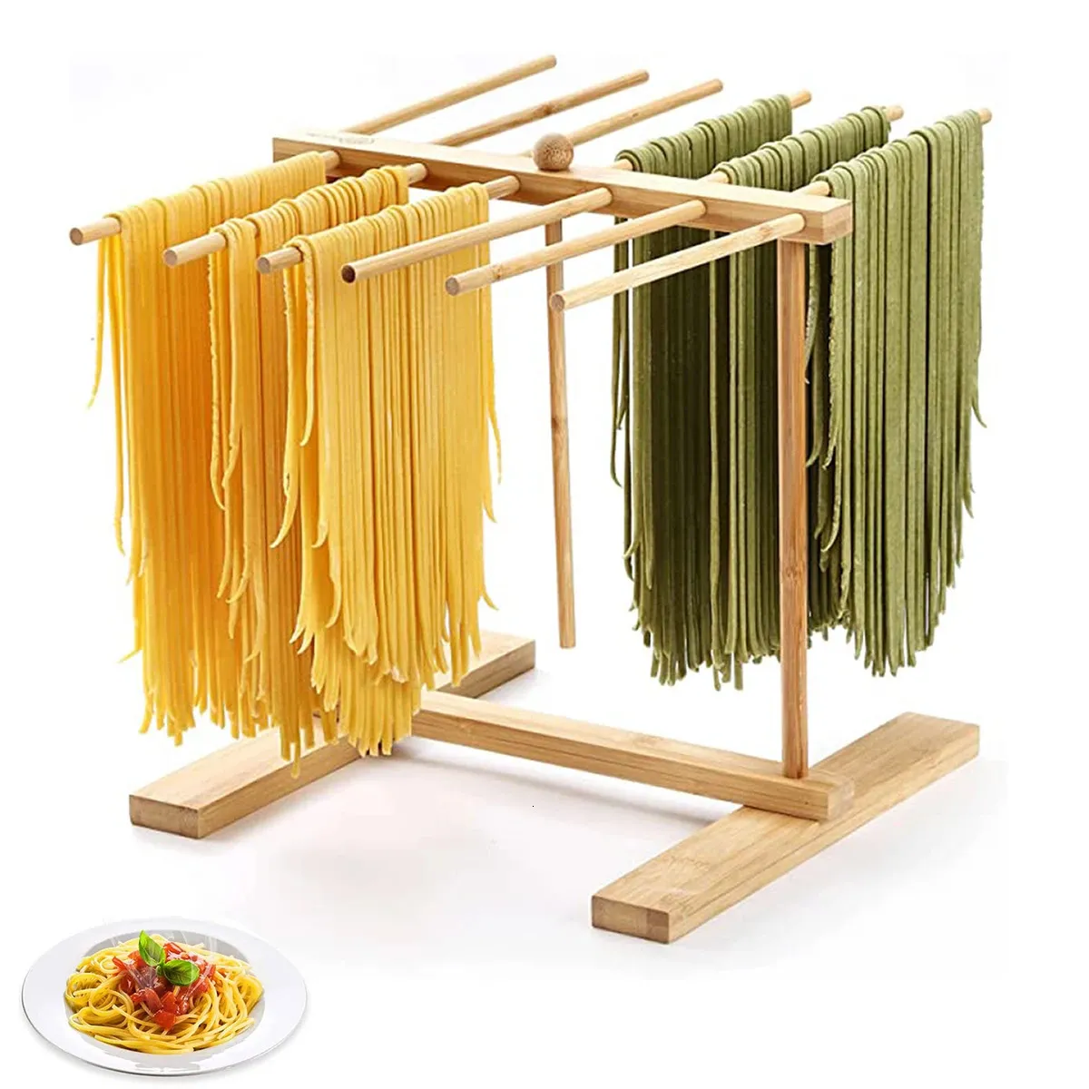 Manual Noodle Makers Bamboo Pasta Drying Rack Fresca Dryer Stand Maker Machine Hanging Holder Cooking Tools Kitchen Gadgets 231018