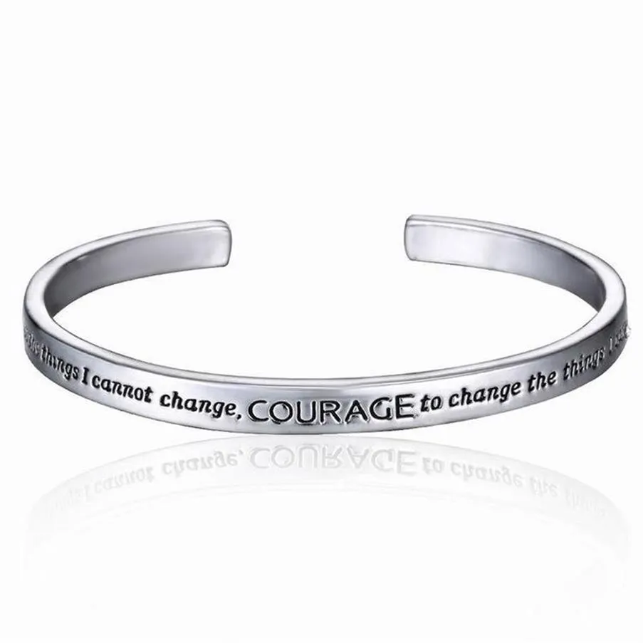 Neues versilbertes Serenity Prayer-Armband in einer Geschenkbox „Love For Women290i“.