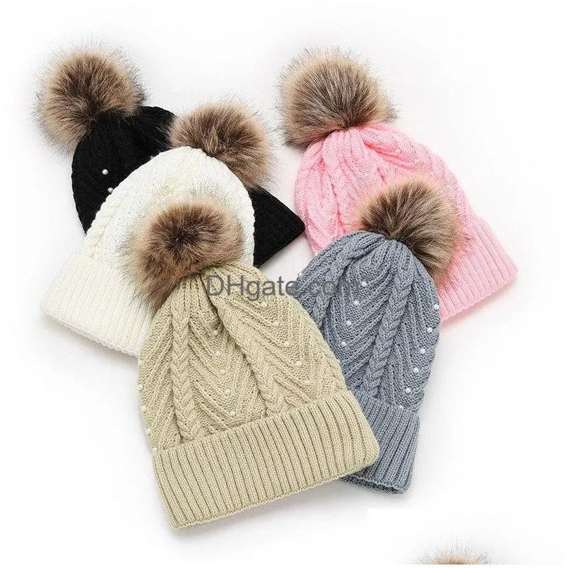 Beanie/Skull Caps Wholesale Custom Beanie Logo Woven Label 100% Acrylic Fashion Hat Knitted Winter Fashion Accessories Hats, Scarves G Dhwoq