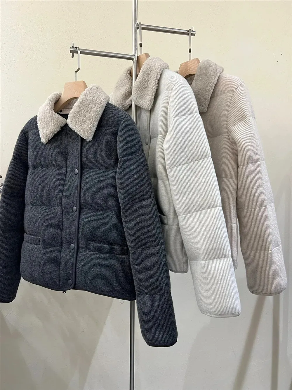 Mulheres para baixo parkas bc ganso jaqueta casaco cashmere malha roupas topo inverno moda gola de pele destacável design penas casacos 231018