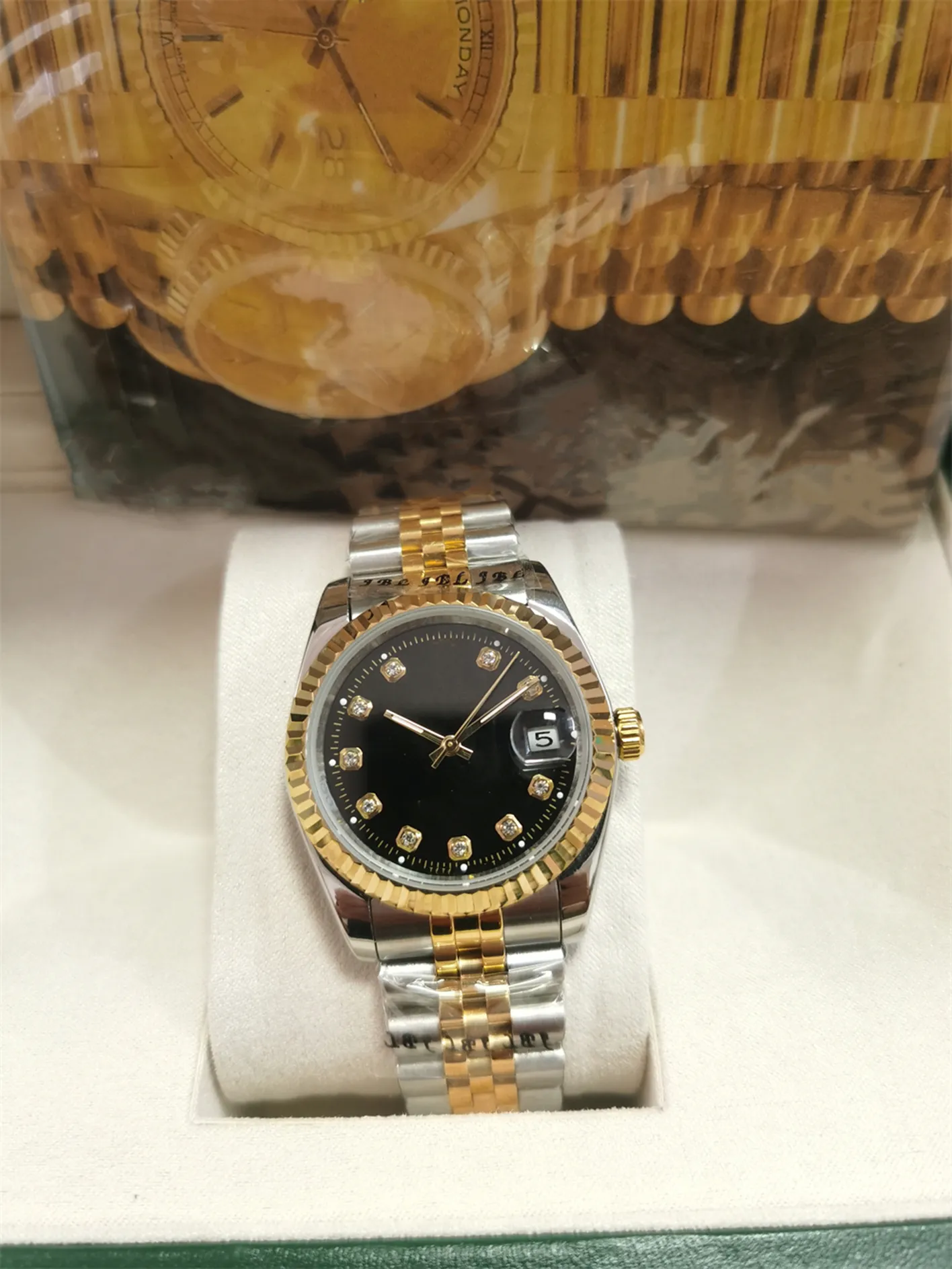 Met originele doos Hoogwaardig luxe horloge 41 mm President Datejust 116334 Saffierglas Azië 904L Uurwerk Mechanisch Automatisch Herenhorloges 73