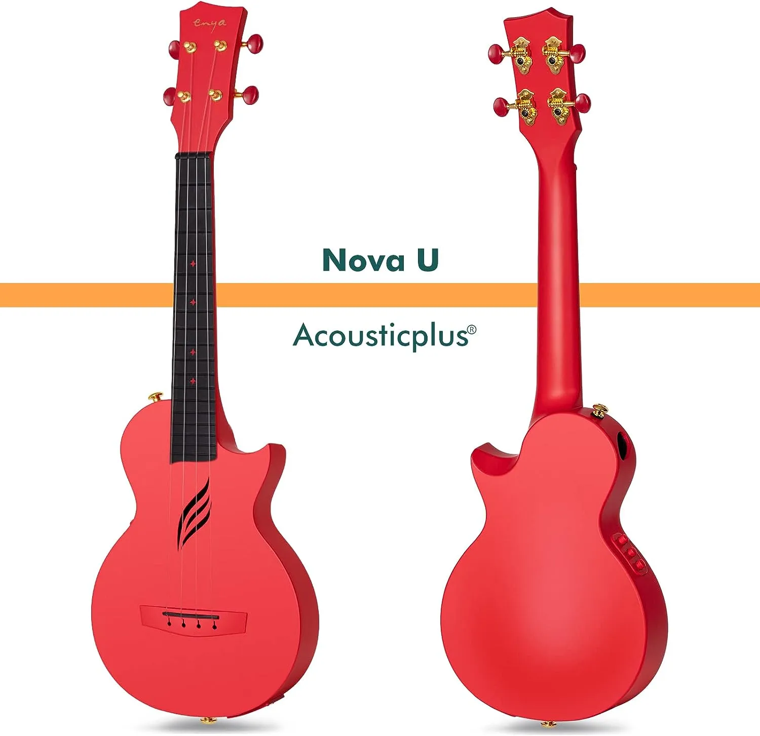 Enya NOVA U 23 Inch red FreeBoost Intelligent Ukulele 4 Strings Acoustic Ukulele Guitar Crbon Fibre Guitar Beginners Instrument