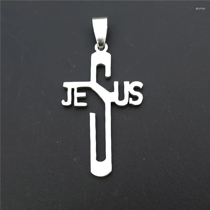 Anhänger Halsketten 12 Stück Jesus Kreuz Edelstahl Charms für Unisex Diy Christian Schmuck Komponente Großhandel