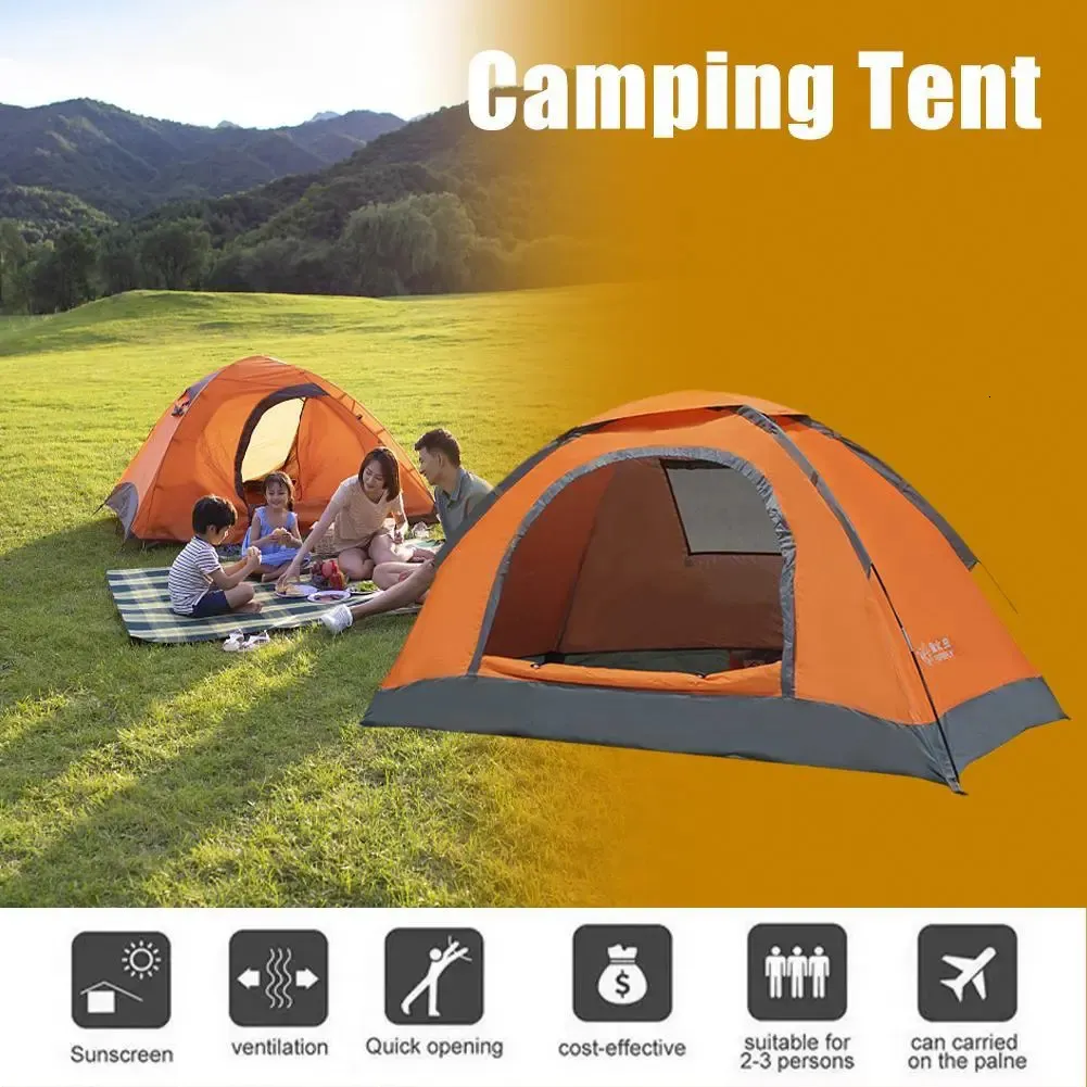 Tentes et abris Tente de Camping pour 1-2 personnes tente extérieure épaissie moustiquaire anti-pluie Portable Camping tente de pêche à ouverture rapide automatique 231018