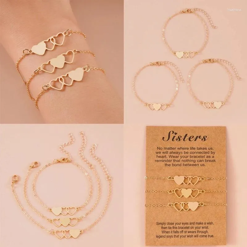 Bracelets de charme 3 pièces/ensemble famille soeur cadeau Pinky promesse amitié relation Bracelet pour amis soeurs livraison directe