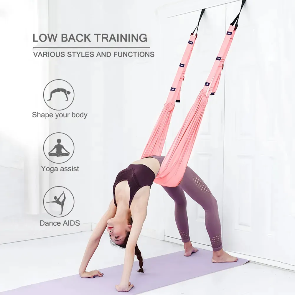 Motståndsband Pull Rope Aerial Yoga Strap Stretch Leg Splits Trainer Female Gym Belt Justerbar Hammock Swing Stretching GBHRDT 231017