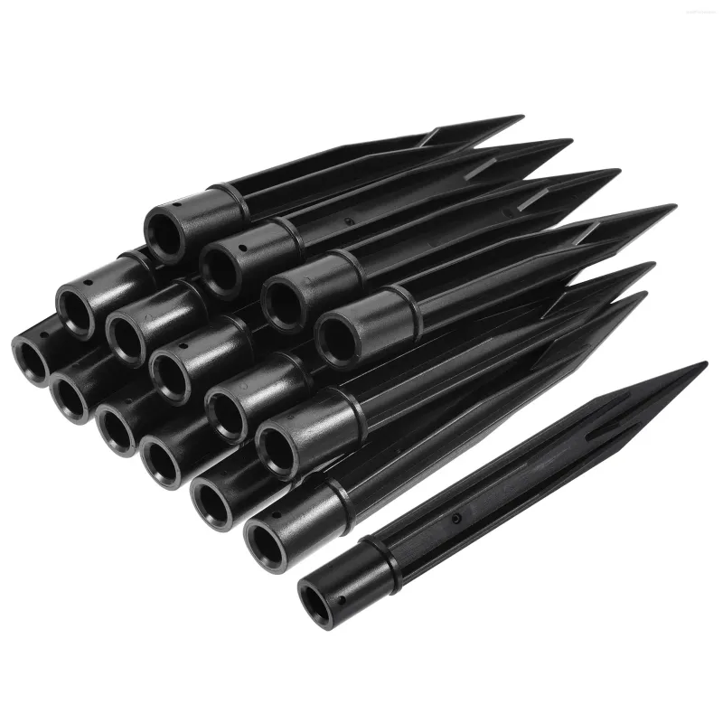 8/12/16Pcs Ground Spike 10x17x150mm Solar Light Spikes ABS Plastic Black Stakes For Garden Pathway Landscape Lamps