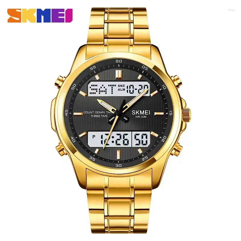 Wristwatches SKMEI 2049 Mens Back Light Sport Watch Waterproof Alarm Clock Relogio Masculino 3 Time Countdown Timer Digital