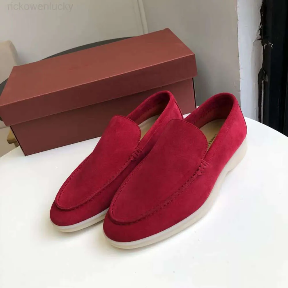 Loro pianaa loro piano sapatos casuais melhor qualidade sapatos lp mocassins masculinos lisos de camurça de camurça superior oxfords mocassins Summer Walk Comfort Loafer Slip no bobo rubbe