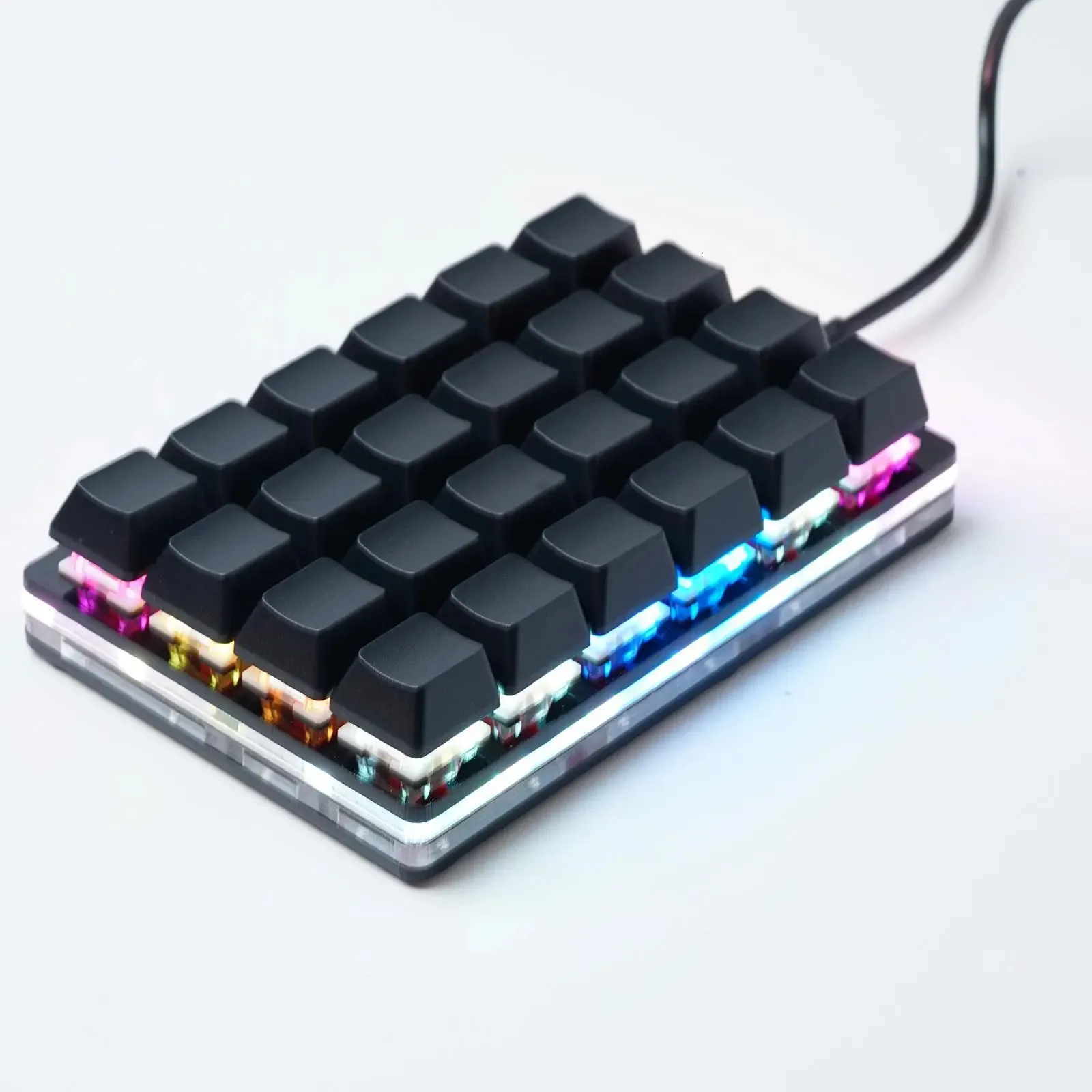 Claviers Mini clavier mécanique noir à 24 touches, 25916 touches de jeu, dispositif Sayo, raccourci, touches de clavier programmables, Macro personnalisée 231018