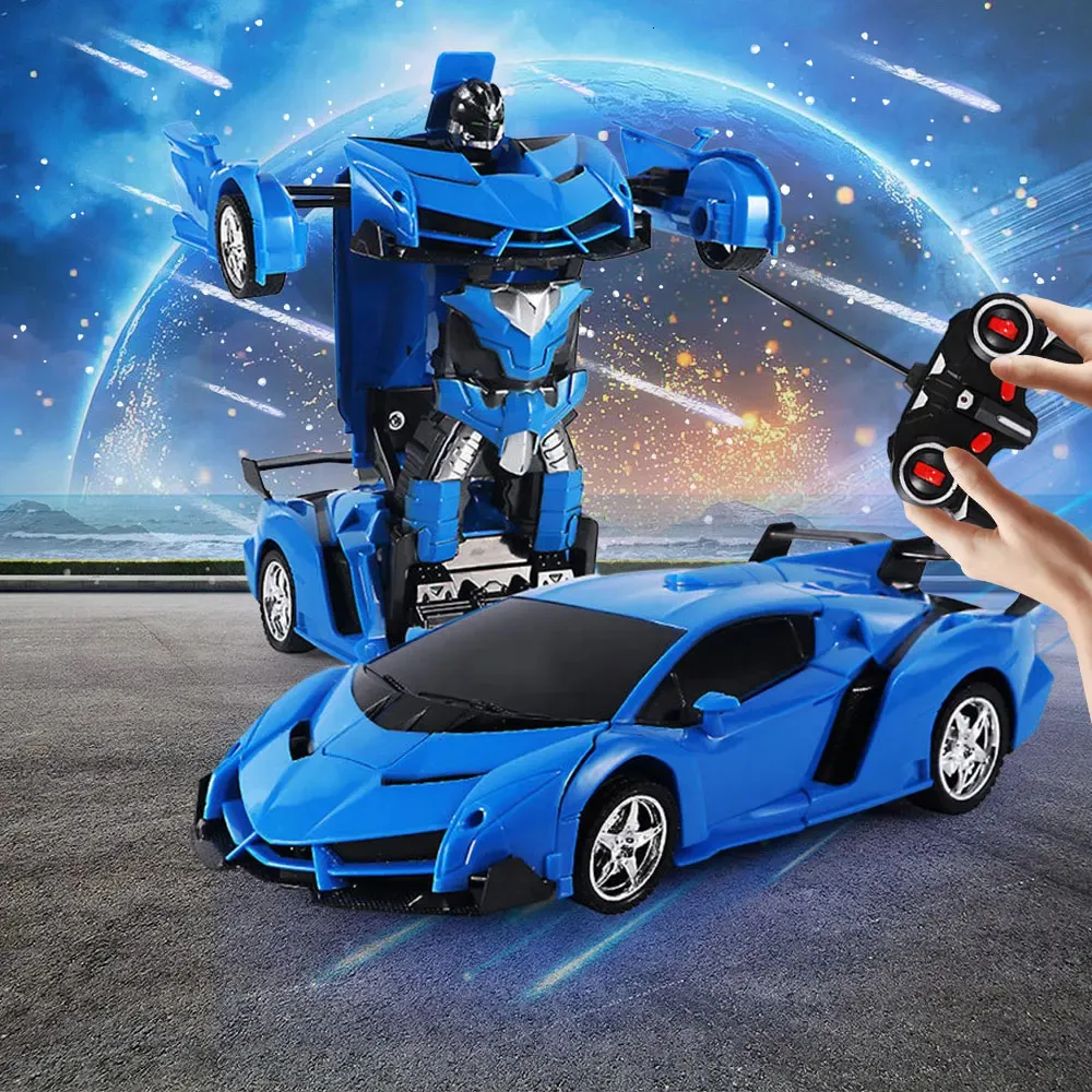 Diecast Model RC Car Transformation Robots Sports Vehicle Drift Toys Cool Deformation Christmas Birthday Gifts for Boys Girls 231017