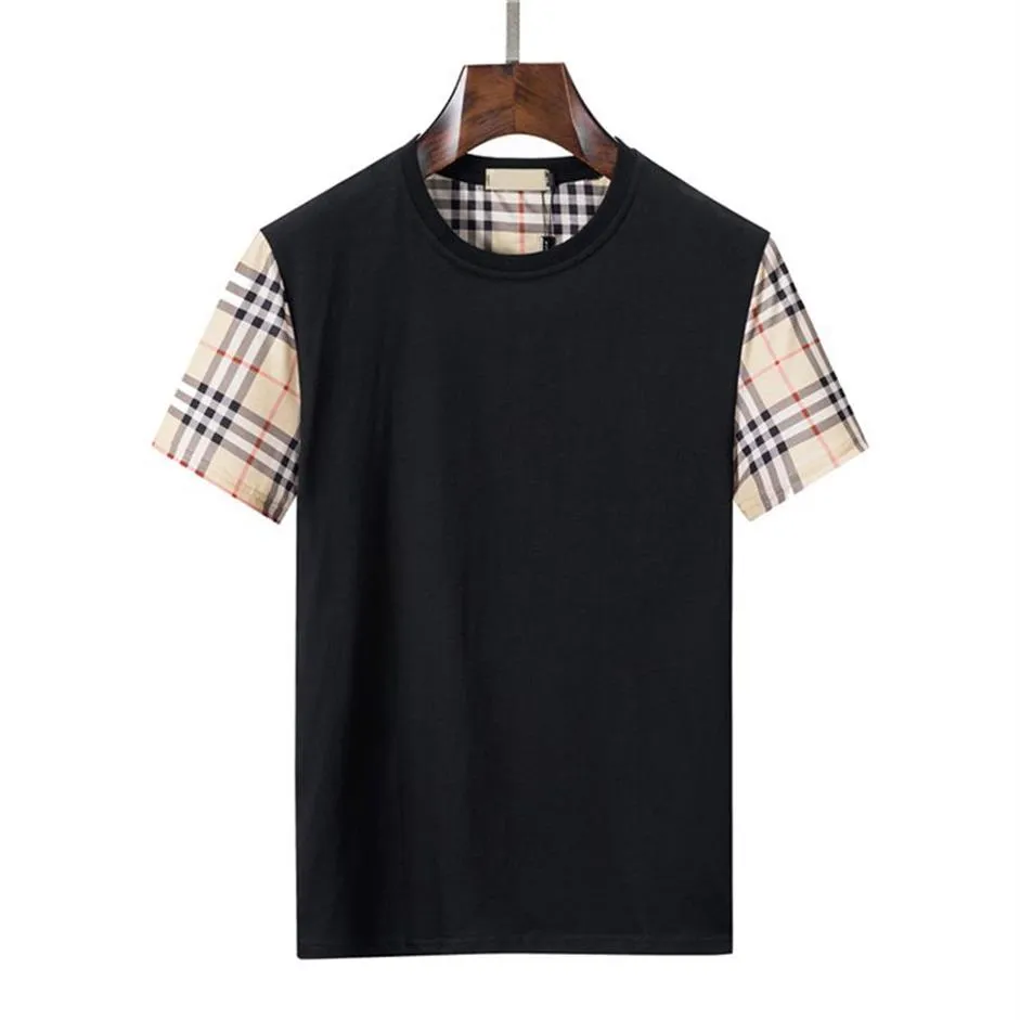 Zomer nieuwe heren T-shirts ijs zijde merk korte mouwen plaid afdrukken brief afdrukken designer jeugd trend 06259Z