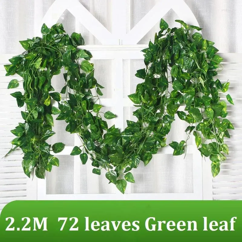 2M Leaf Vine Artificial Hanging Plants Liana Silk Fake Ivy Leaves for Wall  Green Garland Decoration