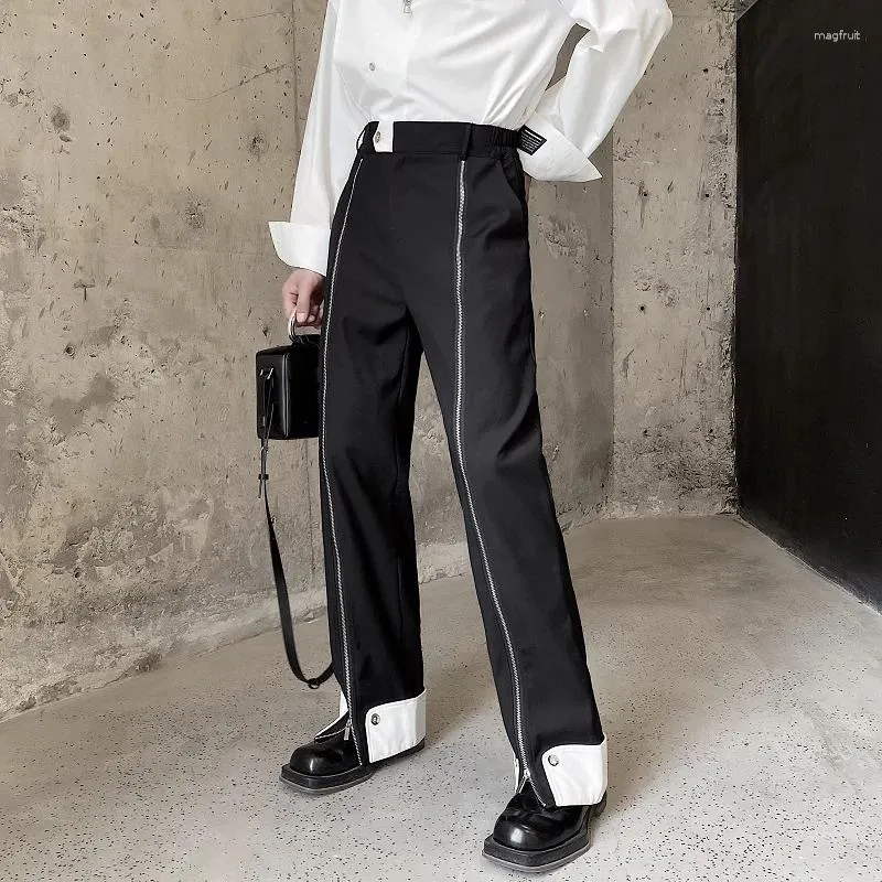 Men's Pants 2023Celebrity Streetwear Fashion Design Net Show Zipper Mens Yuppie Loose Casual Suit Trousers Male Japan Korean Chic