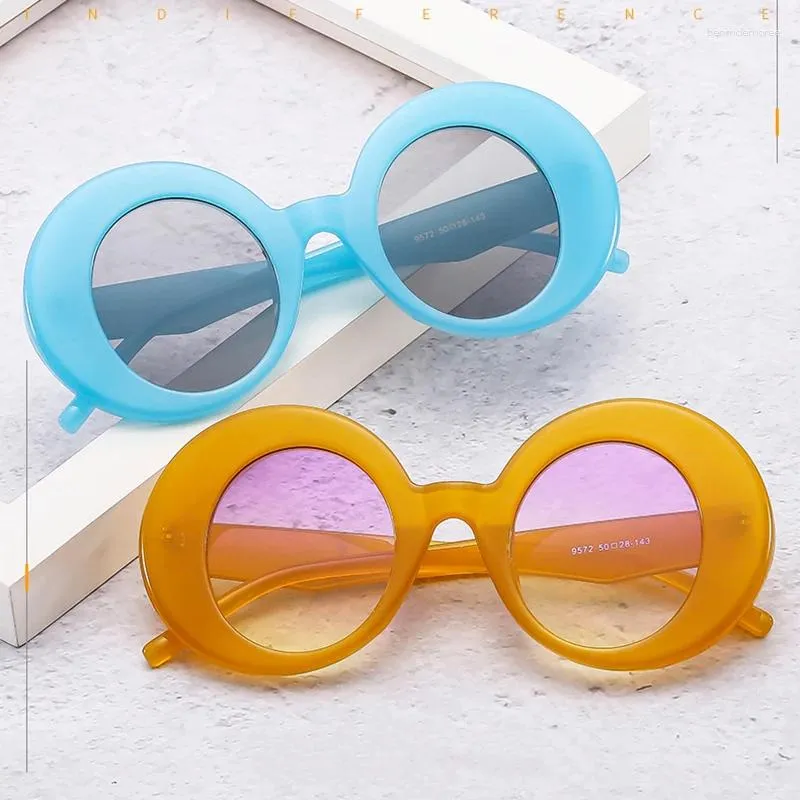 Sunglasses Y2K Designer Oval Oversized Women For Men Vintage Candy Punk Sun Glasses Trend Big Frame Round Shades