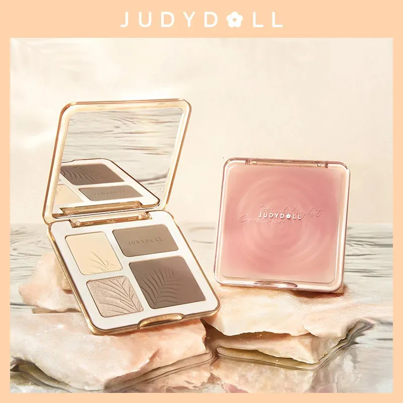 Blush Judydoll 3D Highlighter Contour Bronzer Palette Naken Makeup Natural Color Rendering Långvarig vattentät kosmetika 231017