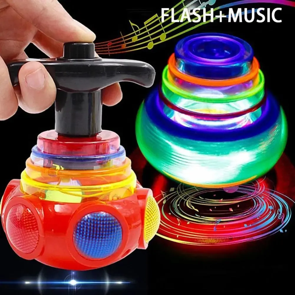 Spinning top giroscópio brinquedo colorido piscando música com er para crianças presentes crianças brinquedos jouets et loisirs 231018