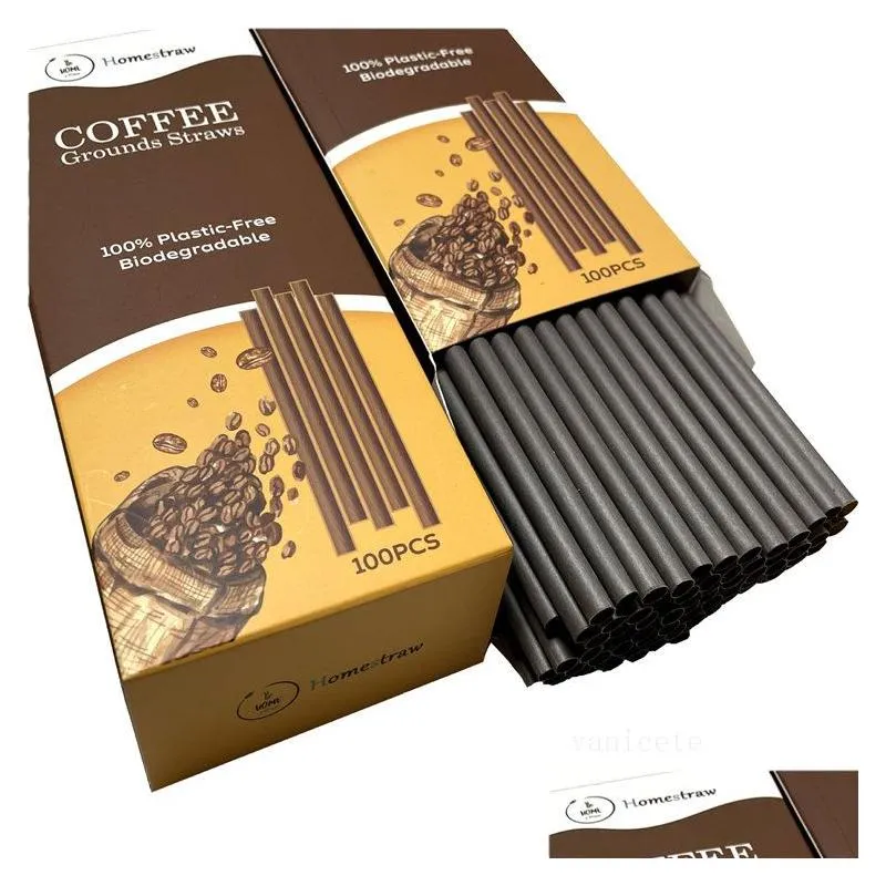 Drinking Straws Sts Food-Grade Pla Coffee Grounds St Disposable Independent Packaging Environment-Friendly For Milk Tea Shop Drop De Dhzx9