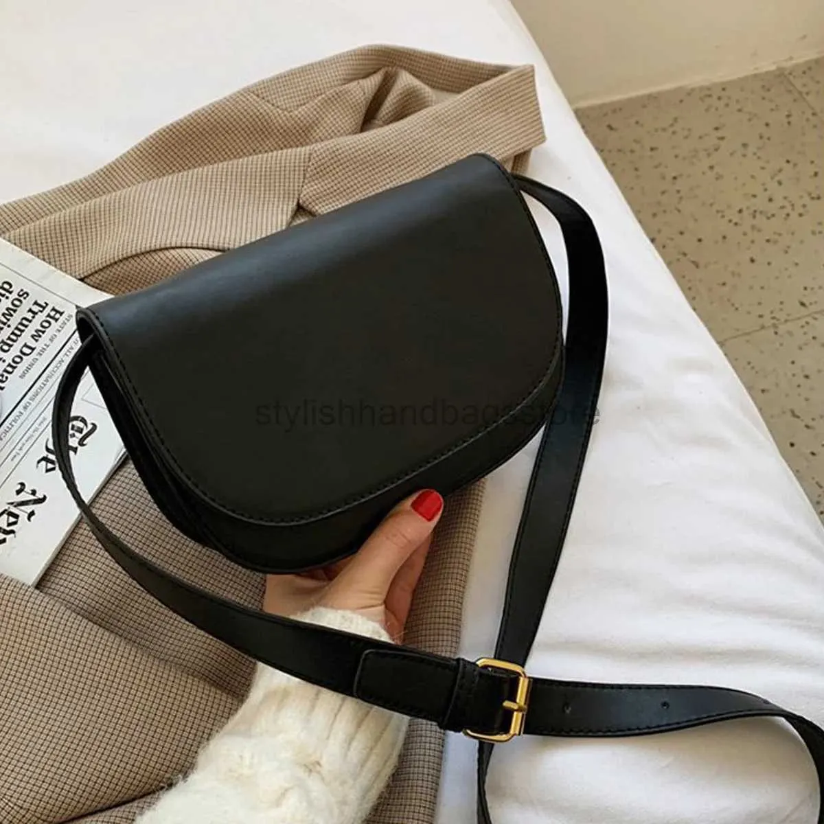 Cross Body Waist Bags Crossbody Soulderbags Women Simple Fasion Black Brown Solid Color Ladies Casual andbags Mini Saddle Bag Elegantstylishhandbagsstore