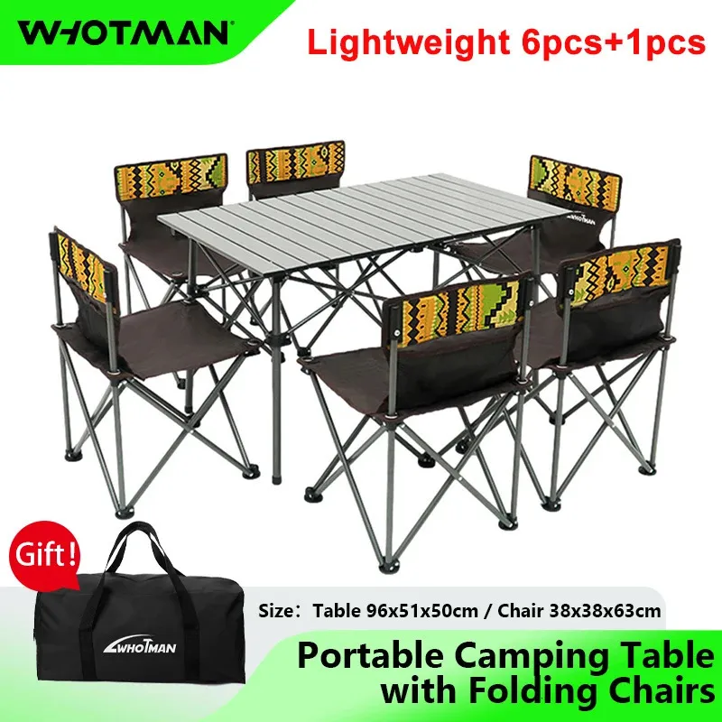 Mobili da campeggio Wman 73012 Tavolo pieghevole da esterno Sedia da campeggio Set portatile BBQ Tavolo da picnic Tavolo pieghevole pieghevole impermeabile durevole 231018