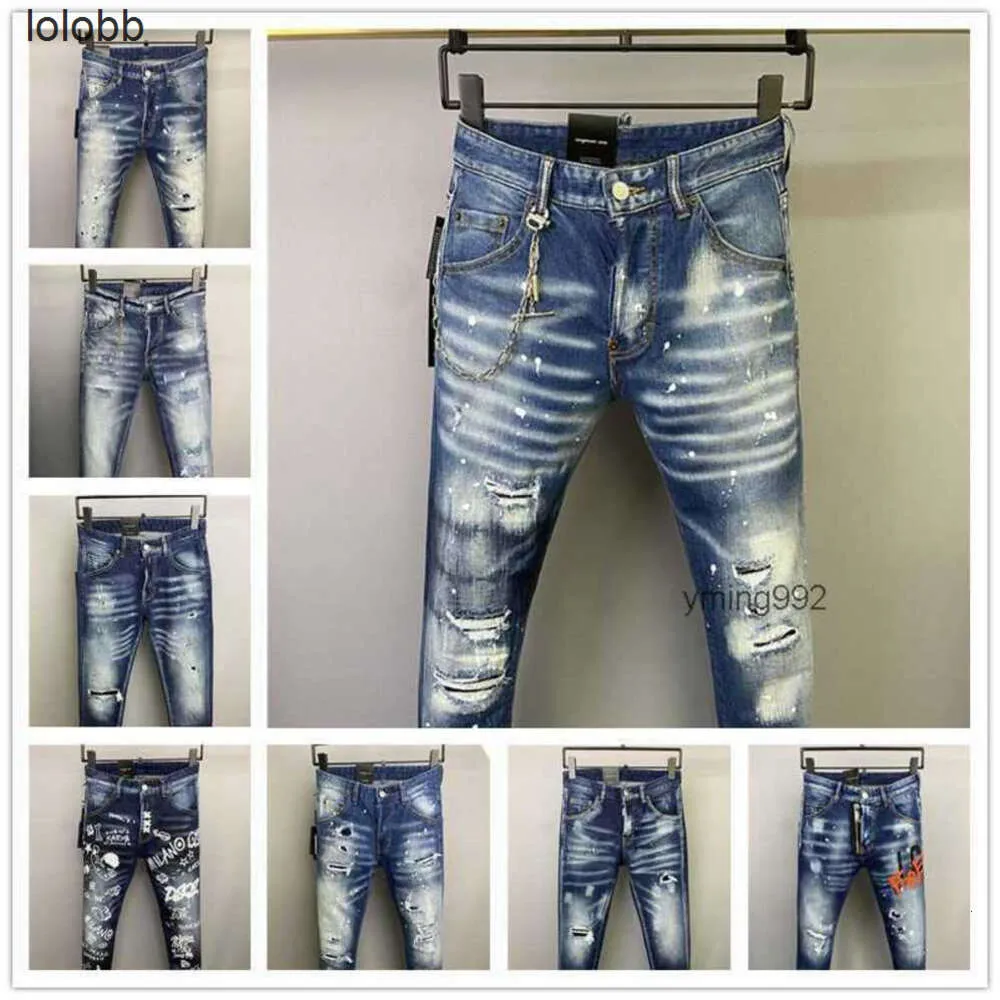 2023 New Arrivals D2 Mens Luxury purple Designer Denim Jeans Holes Trousers Dsquare Jeans COOLGUY Biker Pants Mens Clothing 2#017DZDW