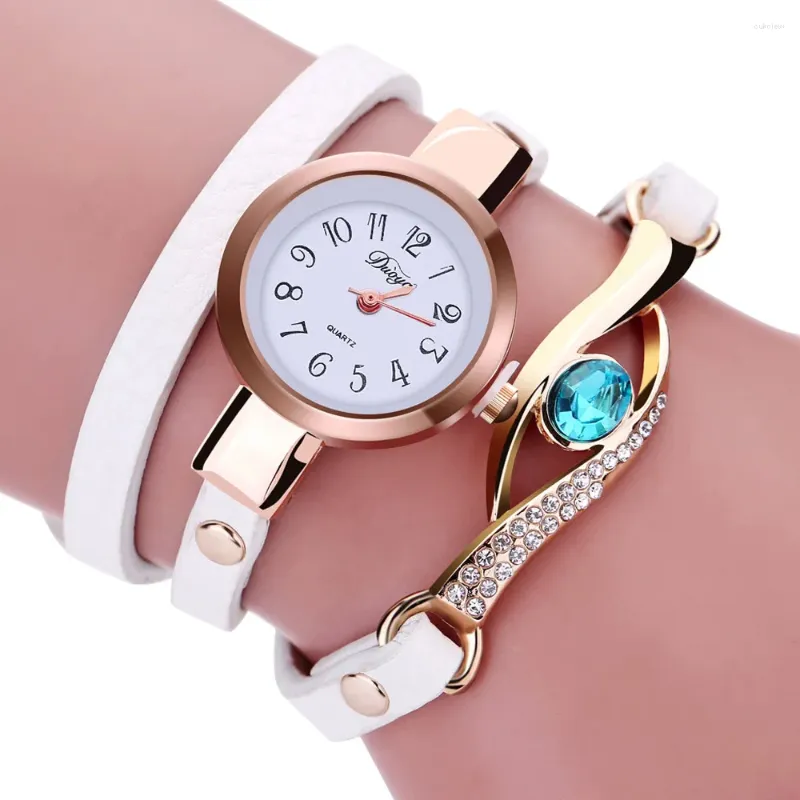 Armbandsur Neue Mode Frauen Uhren Eye Edelstein Luxus Gold Armband Uhr Weibliche Quarz Armbanduhren 2023 SAAT