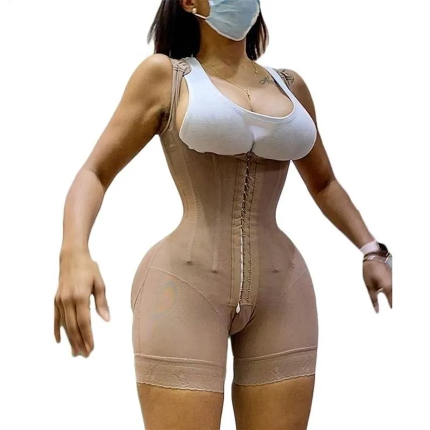 Damen-Ganzkörper-Shapewea-Bauchkontrolle, verstellbarer Schritt, offene Brust, Skims Kim Fajas Colombianas, Kompression nach Operationen, 211275b