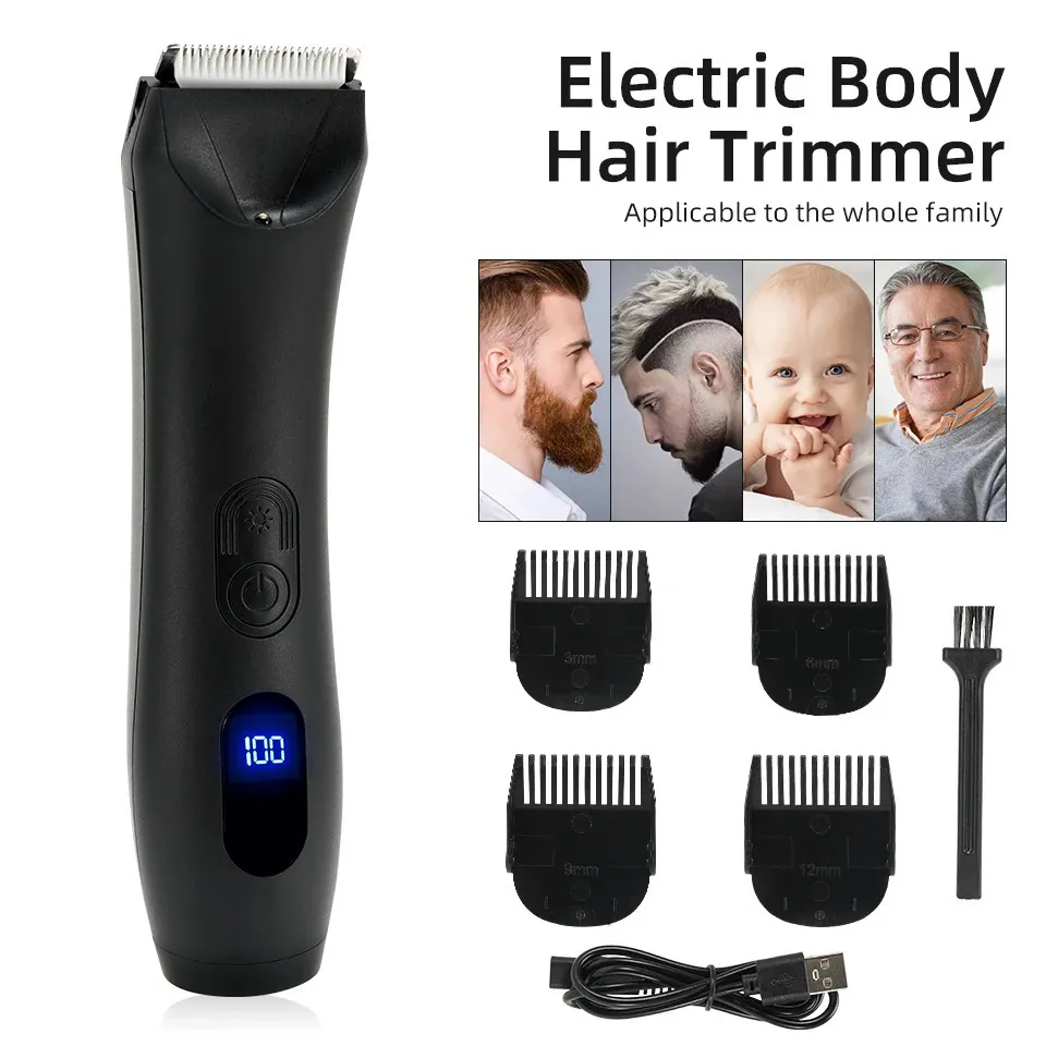 Электрический эпилятор, триммер для волос на лобке, сменное керамическое лезвие, IPX7, водонепроницаемая, влажная/сухая бритва для волос на теле подмышками, идеальная гигиеническая бритва 231017