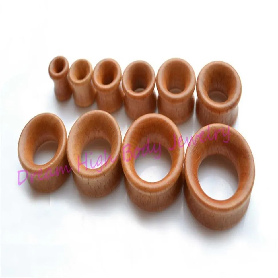 Brown Wood Flesh Tunnel Ear Plug Expander Piercing Fashion Body Jewelry 8mm 20mm Double Flare Earring Whole233Y