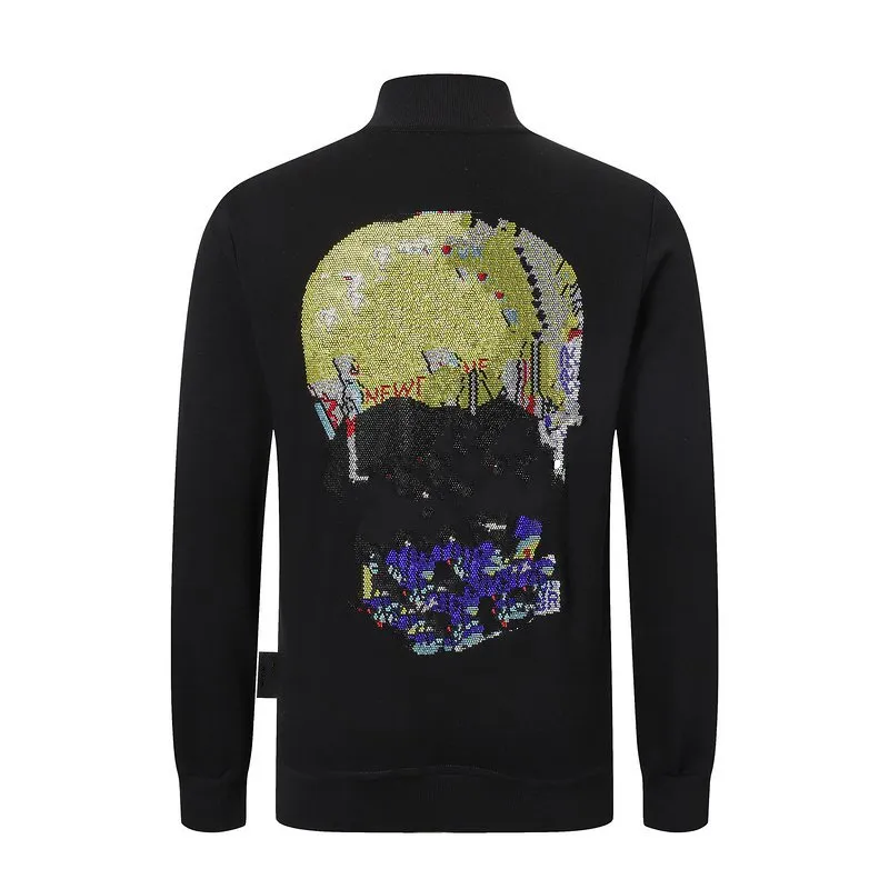 Phillip Plain Brand Mäns hoodies Sweatshirts Varma tjocka sweatshirt Hip-Hop Loose Characteristic Personality PP Skull Pullover Rhinestone Luxury Men's Coat Jacket