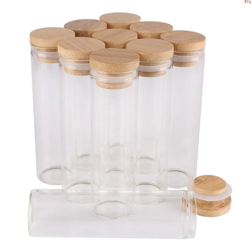 24 pieces 50ml 30*100mm Test Tubes with Bamboo Caps Glass Jars Vials Wishing Bolttes Wish Bottle for Wedding Crafts Giftgood qty Awmqf