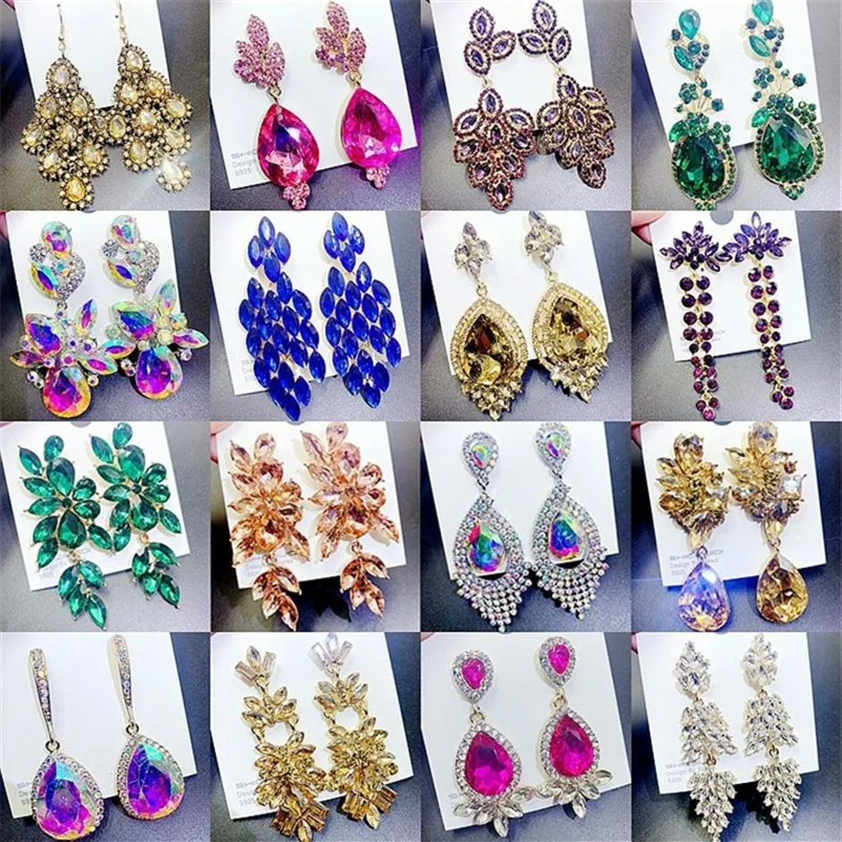 Zircon Bohemian Dangle Earrings for Women Luxury Crystal 3A Tassel Elegant Long Diamond Eartrop Whole Christmas Gift 10Pairs L241o