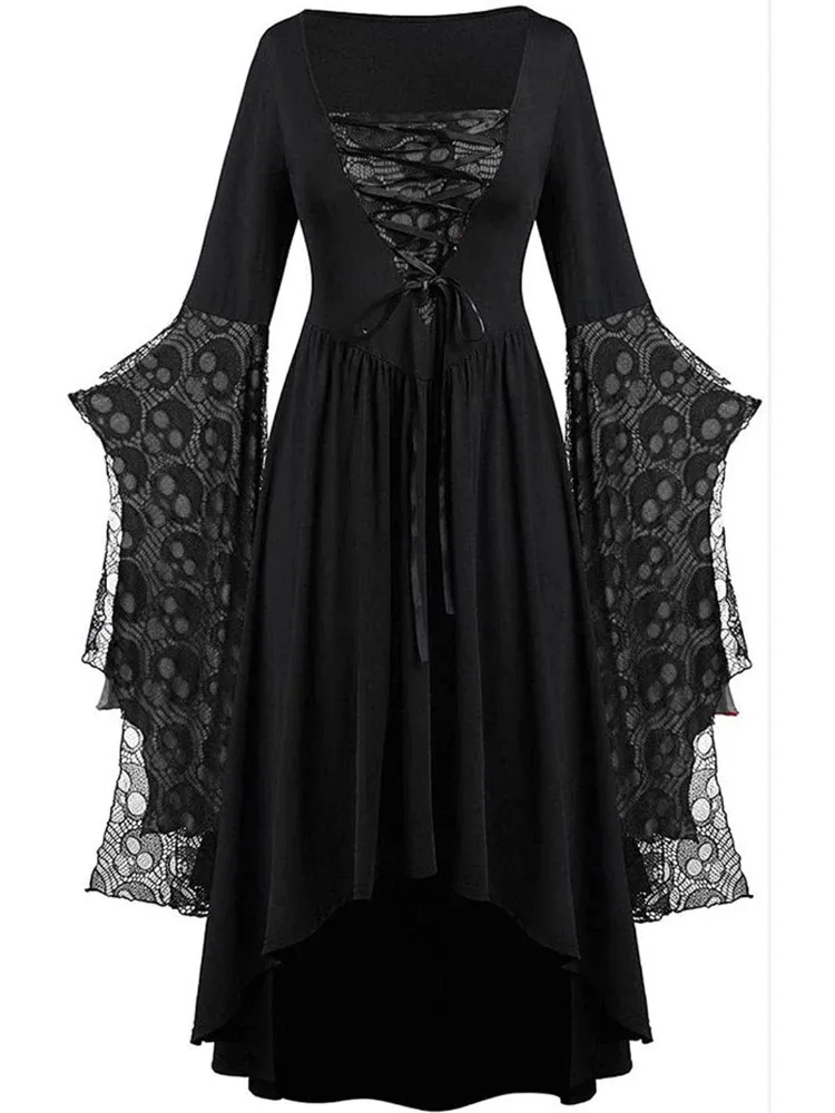 Urban Sexy Dresses Woman's Dress Halloween roll Spela kläder skelett spetsband