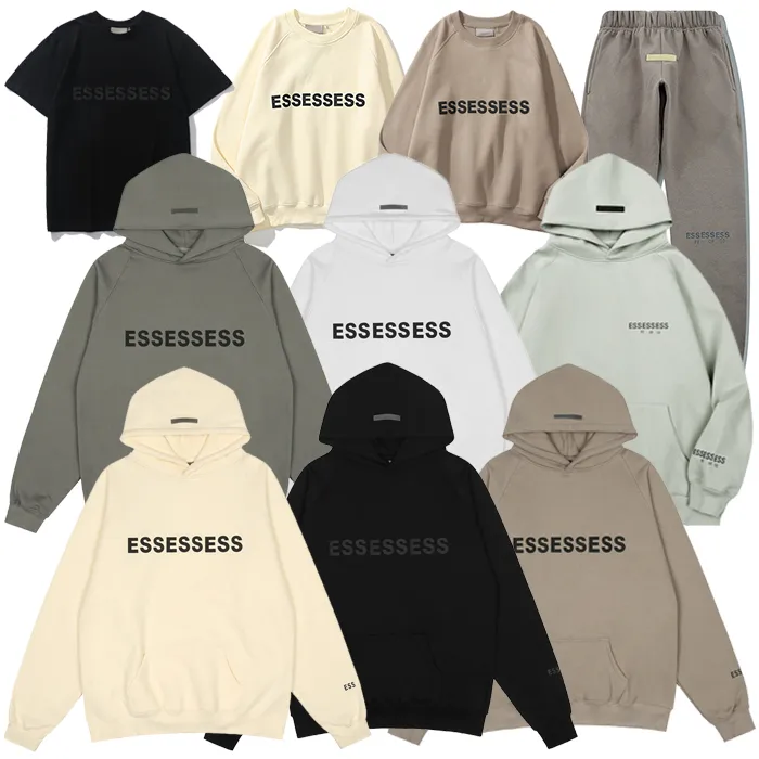 2022 21sss camiseta shorts capuz masculino feminino Fear OF God Essentials designers com capuz de pull-over mole