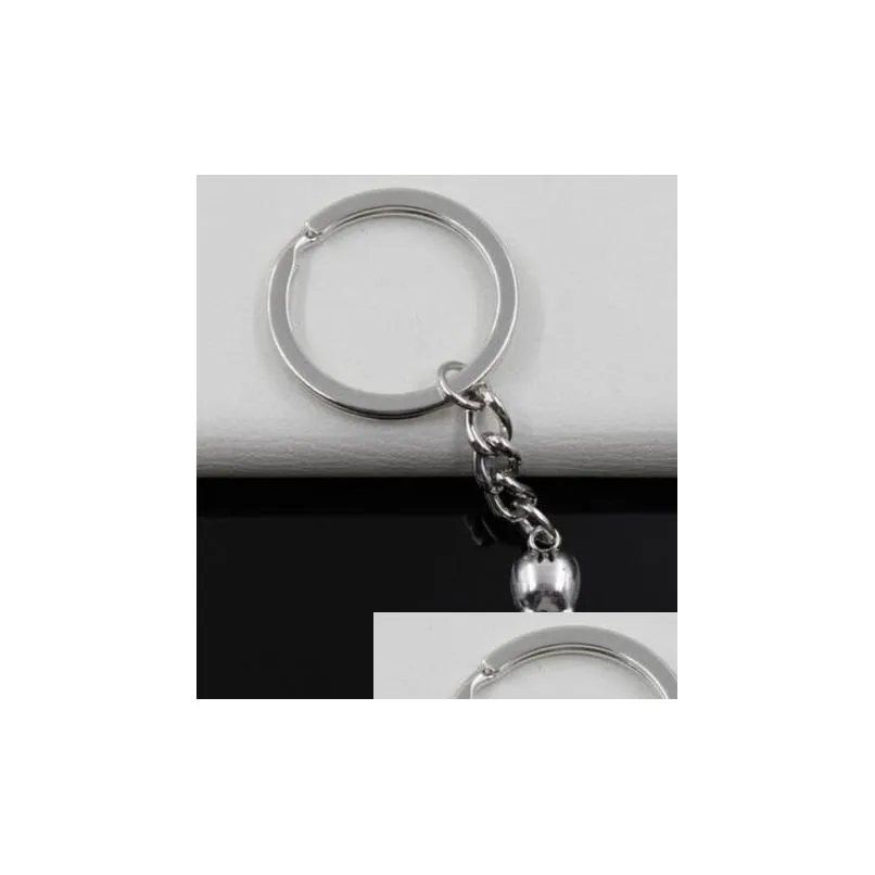 Nyckelringar 20st/Lot Diy Accessories Antik Sier Zinklegering Zombie Tandtandkedja Key Ring Keychain Jewelry Dhmln